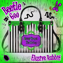 Lade das Bild in den Galerie-Viewer, Gothic Beetle Goo Green Black White Stripe Messenger Christmas Bag Handbag Steampunk Shoulder Strap Faux Leather Zip School Juice Halloween