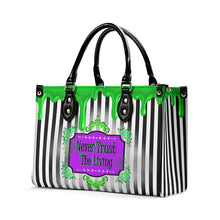 Lade das Bild in den Galerie-Viewer, Gothic Beetle Goo Green Black White Stripe Messenger Christmas Bag Handbag Steampunk Shoulder Strap Faux Leather Zip School Juice Halloween