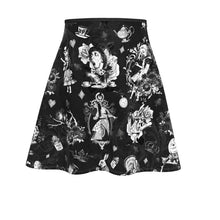 Load image into Gallery viewer, Gothic Alice in Wonderland Flared Knee Length Skirt