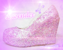 Cargar imagen en el visor de la galería, Lilac Lavender Bridal Chunky Glitter Wedding Custom Personalized Women Peep Toe Glitter Shoe High Heel Stiletto Thin Size 3 4 5 6 7 8