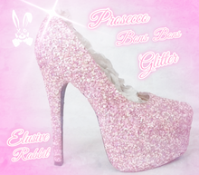 Cargar imagen en el visor de la galería, Pastel Baby Pink Bridal Chunky Glitter Wedding Custom Personalized Women Peep Toe Glitter Shoe High Heel Stiletto Thin Size 3 4 5 6 7 8