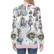 Cargar imagen en el visor de la galería, Alice in Wonderland Pastel Pink & White Sweathshirt Jumper