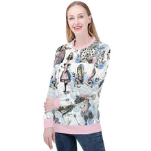 Cargar imagen en el visor de la galería, Alice in Wonderland Pastel Pink & White Sweathshirt Jumper