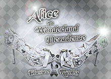 Cargar imagen en el visor de la galería, John Tenniel's Classic 1865 Alice In Wonderland Lace Fabric Custom Heel Ribbon White Black Shoe Flat Size 3 4 5 6 7 8 Wedding Bridal Heel UK