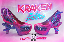 Cargar imagen en el visor de la galería, Kraken Fushion Heels Custom Hand Sculpt Paint Shoe Size 3 4 5 6 7 8 High Wedge Sea Abyss Creature Monster Mythical Octopus Squid