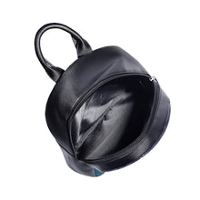 Load image into Gallery viewer, Cosmic Wolf Gothic Nebula Galaxy Moon Black Blue Backpack Christmas UK Bag Handbag Shoulder Straps Faux Leather School Small Gift for her