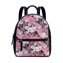 Load image into Gallery viewer, Time For Tea Alice in Wonderland Backpack Vibrant Pink Pattern