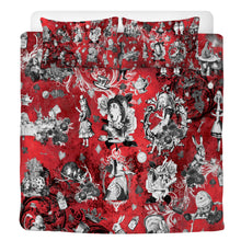 Cargar imagen en el visor de la galería, Crimson Red Alice in Wonderland Duvet Covers