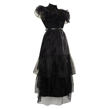 Cargar imagen en el visor de la galería, Kids Children Wednesday Addams Wednesday Cosplay Costume Dress Outfits Halloween Carnival Suit Gift for Christmas