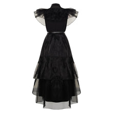 Cargar imagen en el visor de la galería, Kids Children Wednesday Addams Wednesday Cosplay Costume Dress Outfits Halloween Carnival Suit Gift for Christmas