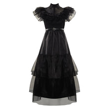 Cargar imagen en el visor de la galería, Kids Children Wednesday Addams Wednesday Cosplay Costume Dress Outfits Halloween Carnival Suit Gift for Christmas