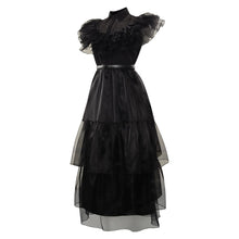 Cargar imagen en el visor de la galería, Kids Children Wednesday Addams Wednesday Cosplay Costume Dress Outfits Halloween Carnival Suit Gift for Christmas