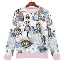 Cargar imagen en el visor de la galería, Alice in Wonderland Pastel Pink & White Sweathshirt Jumper