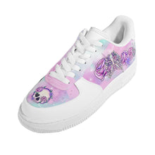 Load image into Gallery viewer, White & Purple Pastel Goth Skull Summer Canvas Trainers