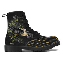 Load image into Gallery viewer, Allure Alice Black Gold and Grey Wonderland Boots