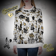 Cargar imagen en el visor de la galería, Curiouser Alice in Wonderland White Jumper