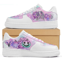 Load image into Gallery viewer, White & Purple Pastel Goth Skull Summer Canvas Trainers