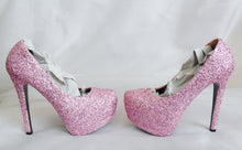 Load image into Gallery viewer, Candy Pink Chunky Glitter Custom Personalized Womens Handmade Glitter Shoe High Heel Stiletto Thin Size 3 4 5 6 7 8 Platform Party Christmas