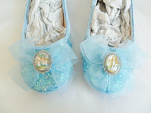 Cargar imagen en el visor de la galería, John Tenniel Classic 1865 Alice In Wonderland Sequin Glitter Lace Fabric Custom Dolly Ribbon Blue Shoe Flat Size 3 4 5 6 7 8 Wedding Bridal