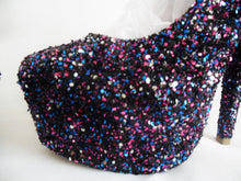 Load image into Gallery viewer, Galaxy Chunky Glitter Custom Personalized Womens Handmade Glitter Shoe High Heel Stiletto Thin Size 3 4 5 6 7 8 Platform Party Christmas UK