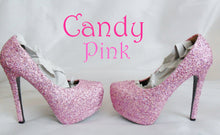 Load image into Gallery viewer, Candy Pink Chunky Glitter Custom Personalized Womens Handmade Glitter Shoe High Heel Stiletto Thin Size 3 4 5 6 7 8 Platform Party Christmas