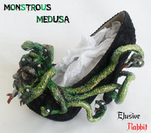 Charger l'image dans la galerie, Monstrous Medusa Light Up SFX Heels Snakes Serpent Reptile Scale Greek Mythology Custom Kraken Shoe Size 3 4 5 6 7 8 Creature Monster God