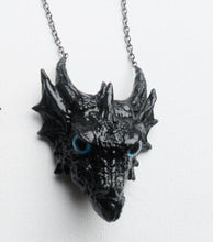 Lade das Bild in den Galerie-Viewer, Dragon Head Necklace Ring Set Custom Hand Sculpt Paint Black Multicolour Kraken Adjustable Mens Womens Unisex Jewelry Goth Gothic rockabilly