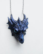 Lade das Bild in den Galerie-Viewer, Dragon Head Necklace Ring Set Custom Hand Sculpt Paint Black Multicolour Kraken Adjustable Mens Womens Unisex Jewelry Goth Gothic rockabilly