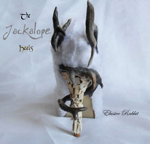Load image into Gallery viewer, The Jackalope Heels Antlers Horn Fawn Fur White Rabbit Bunny Custom Kraken Sculpt Paint Shoe Size 3 4 5 6 7 8 High Wedge Mythical Deer Stag