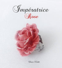 Cargar imagen en el visor de la galería, Imperatrice Rose Painting the Roses Red Ring Flower Bud Custom Hand Sculpt Alice in Wonderland Red Adjustable Womens Jewelry Queen of Hearts