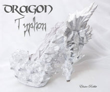 Carica l'immagine nel visualizzatore di Gallery, Dragon Typhon Heels White crystal Quartz Diamond Custom Hand Sculpt Kraken Shoe Size 3 4 5 6 7 8 Glitter Fantasy Mythical Bridal Wedding