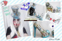 Cargar imagen en el visor de la galería, John Tenniel's Classic 1865 Alice In Wonderland Decoupage Custom Personalised Women Top Hat Mini Blue Paper Tea Party Wedding Bridal UK