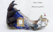 Cargar imagen en el visor de la galería, 1740 La Belle et la Bête Heels English translation: Beauty and the Beast Wedding Bridal Custom Hand Sculpt Shoe Size 3 4 5 6 7 8 High Wedge