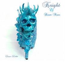 Cargar imagen en el visor de la galería, Knight of Doom Mons Heels Blue crystal Quartz Diamond Custom Hand Sculpt Kraken Shoe Size 3 4 5 6 7 8 Glitter Fantasy Bridal Wedding