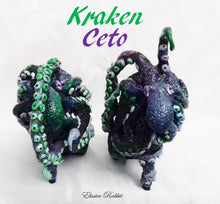 Cargar imagen en el visor de la galería, Kraken Ceto Diamond Treasure Heels Custom Hand Sculpt Paint Shoe Size 3 4 5 6 7 8 High Wedge Sea Creature Monster Mythical Octopus Squid