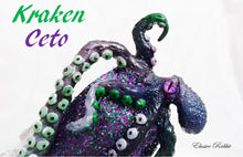 Cargar imagen en el visor de la galería, Kraken Ceto Diamond Treasure Heels Custom Hand Sculpt Paint Shoe Size 3 4 5 6 7 8 High Wedge Sea Creature Monster Mythical Octopus Squid