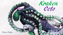 Cargar imagen en el visor de la galería, Kraken Ceto Diamond Treasure Heels Custom Hand Sculpt Paint Shoe Size 3 4 5 6 7 8 High Wedge Sea Creature Monster Mythical Octopus Squid