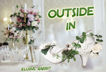 Load image into Gallery viewer, Outside In Heels Foliage Floral Flower Green Couture Lace Fabric Custom Heel Ribbon Ivory Shoe Size 3 4 5 6 7 8 Wedding Bridal Heel Women