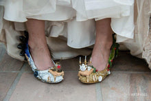 Cargar imagen en el visor de la galería, 1740 La Belle et la Bête Heels English translation: Beauty and the Beast Wedding Bridal Custom Hand Sculpt Shoe Size 3 4 5 6 7 8 High Wedge