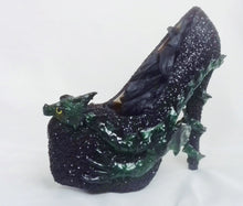 Load image into Gallery viewer, Emerald Dragon Heels Custom Sculpt Paint Kraken Green Black Octopus Shoe Size 3 4 5 6 7 8 High Platform goth gothic fashion rockabilly punk