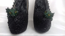 Load image into Gallery viewer, Emerald Dragon Heels Custom Sculpt Paint Kraken Green Black Octopus Shoe Size 3 4 5 6 7 8 High Platform goth gothic fashion rockabilly punk