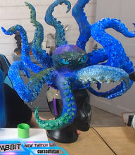 Load image into Gallery viewer, The Kraken Hat Headdress Fascinator Races Hand Steampunk Mermaid Black Blue Sea Abyss Creature Monster Mythical Octopus Squid Headband Piece