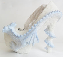 Carica l'immagine nel visualizzatore di Gallery, Winter Tundra Dragon Heels Custom Hand Sculpt Octopus Paint White Blue Shoe Kraken Size 3 4 5 6 7 8 High Mid Platform Ice Snow Fantasy Sea
