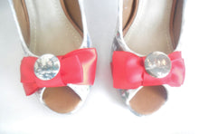 Cargar imagen en el visor de la galería, John Tenniel's Classic 1865 Alice In Wonderland Decoupage Custom Peep Toe Women Glitter Handmade Shoe High Heel Size 3 4 5 6 7 8 Platform