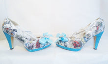 Load image into Gallery viewer, John Tenniel Classic 1865 Alice In Wonderland Decoupage Custom Personalised Women Glitter Handmade Shoe High Heel Size 3 4 5 6 7 8 Platform
