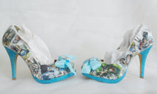 Load image into Gallery viewer, John Tenniel Classic 1865 Alice In Wonderland Decoupage Custom Personalised Women Glitter Handmade Shoe High Heel Size 3 4 5 6 7 8 Platform