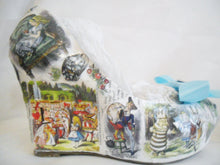 Cargar imagen en el visor de la galería, John Tenniel's Classic 1865 Alice In Wonderland Decoupage Custom Wedge Handmade Shoe High Heel Blue Wedding Bridal Size 3 4 5 6 7 8 Platform