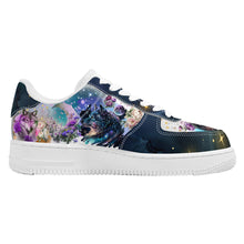 Załaduj obraz do przeglądarki galerii, Cosmic Dark Wolf Trainers Summer Galaxy Nebula Moon Christmas UK 3 4 5 6 7 8 9 10 11 Shoe Sneakers Gift