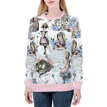 Cargar imagen en el visor de la galería, Alice in Wonderland Pastel Pink & White Sweathshirt Jumper