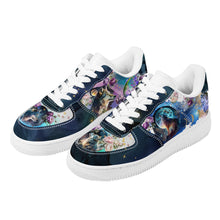 Załaduj obraz do przeglądarki galerii, Cosmic Dark Wolf Trainers Summer Galaxy Nebula Moon Christmas UK 3 4 5 6 7 8 9 10 11 Shoe Sneakers Gift